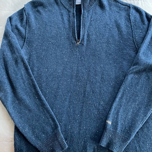 Columbia 1/4 Zip Wool Blend Sweater Blue Size Large - Picture 6 of 14